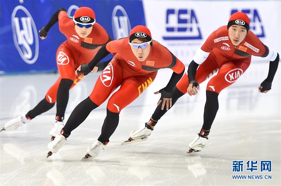 速度滑冰中国获得男子团体追逐季军